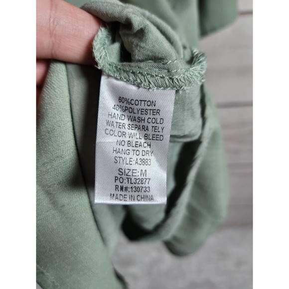 Umgee Mini Dress Off the Shoulder Floral Crochet Detail Light‎ Green M - Picture 4 of 6